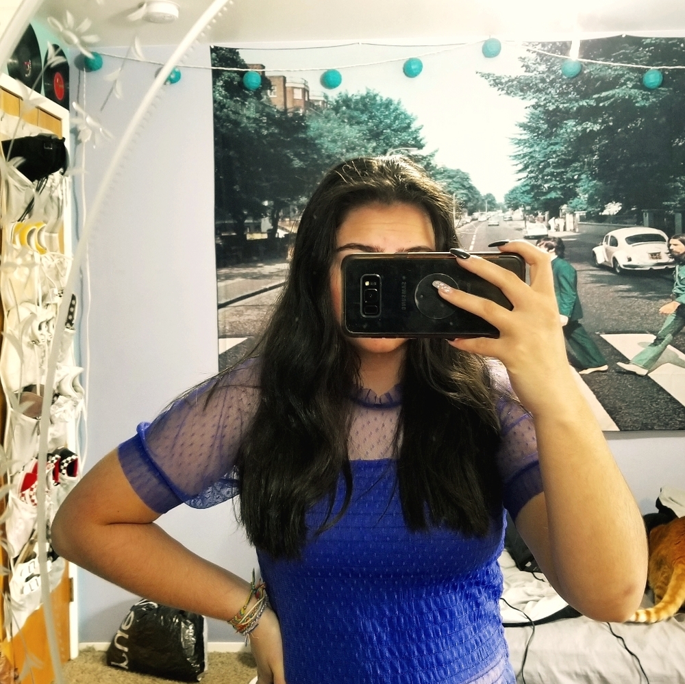 purple lace top